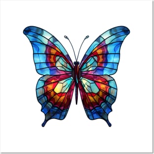 Stained Glass Colorful Butterfly #12 Posters and Art